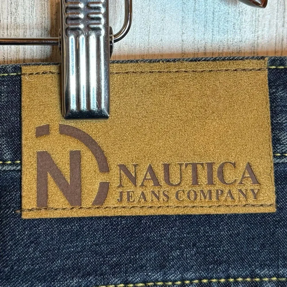 NWT Nautica Dark Blue Big Baggy Jean Shorts size 40